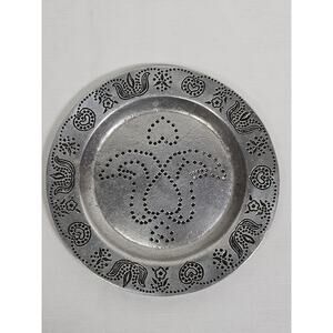 Vintage 1970's Ethan Allen Pewter Decorative Allen Crest Plate